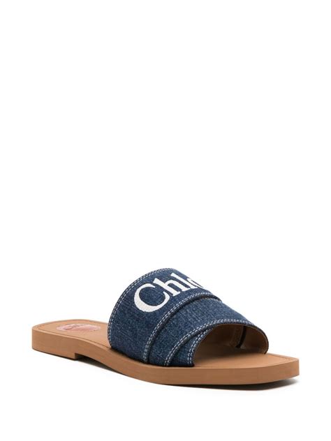 chloe sandals black and white|chloe denim sandals.